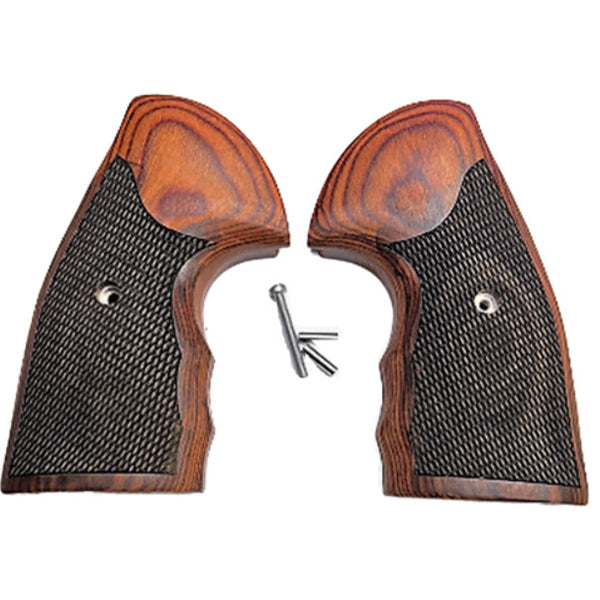 Colt Python Grips, Colt Python 2020 Grips, Colt 2021 Anaconda Checkered Grips Rosewood