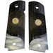 Black Rosewood 1911 Full Size Checkered & Engraved Grips Pearl Accent w/ Colt Rampant Horse Gold Medallion - WoodWorld of Texas