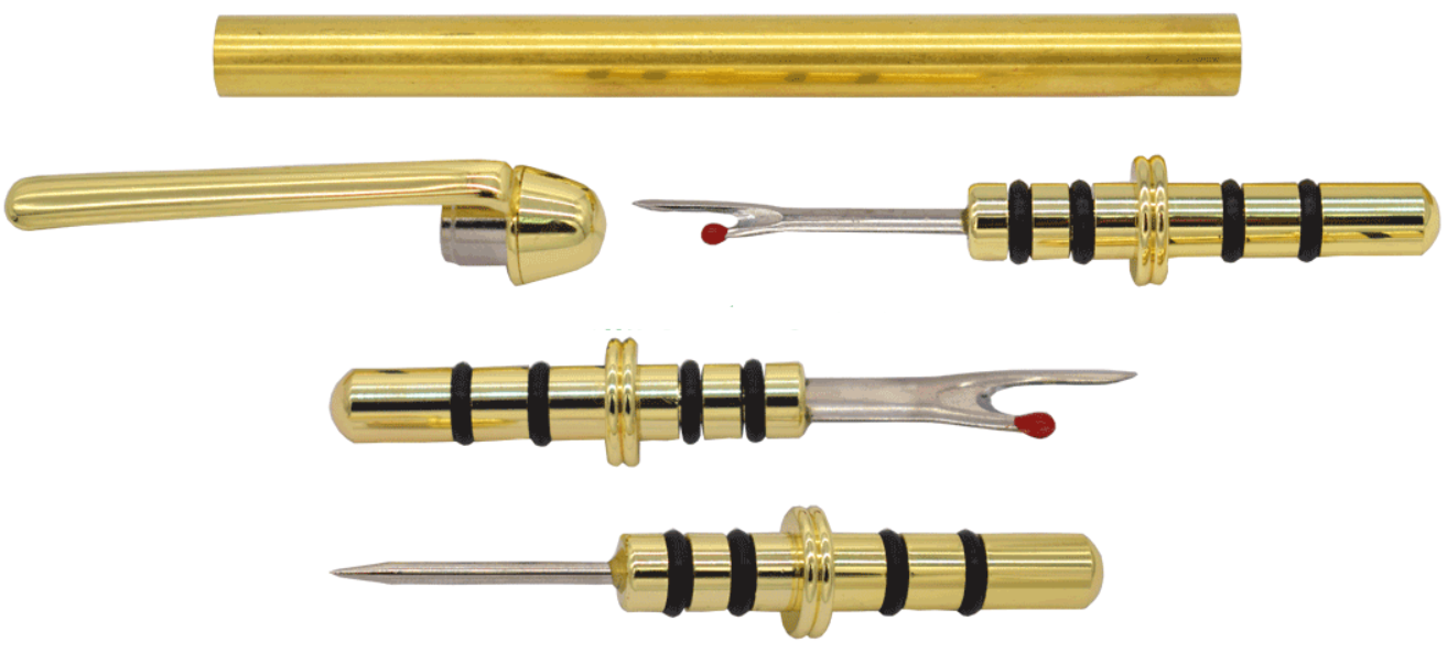 Seam Ripper with Large & Small Blade & Stiletto Blade  #330- Gold - 3 Tips - Kit