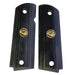 Black Rosewood 1911 Full Size Grips Smooth Eagle Gold Medallion - WoodWorld of Texas