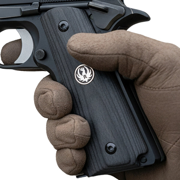 Black Rosewood 1911 Full Size Grips Smooth Ruger Black Medallion - WoodWorld of Texas