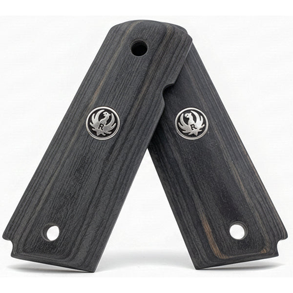 Black Rosewood 1911 Full Size Grips Smooth Ruger Black Medallion - WoodWorld of Texas