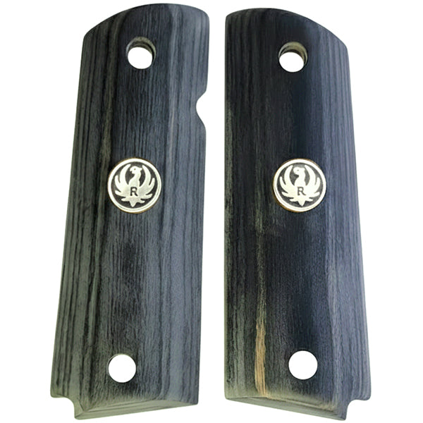 Black Rosewood 1911 Full Size Grips Smooth Ruger Black Medallion - WoodWorld of Texas