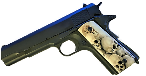 1911 Full Size Grips - UV of HD Image - "Skulls" HD / UV Image Printed Over Wood - WoodWorld of Texas
