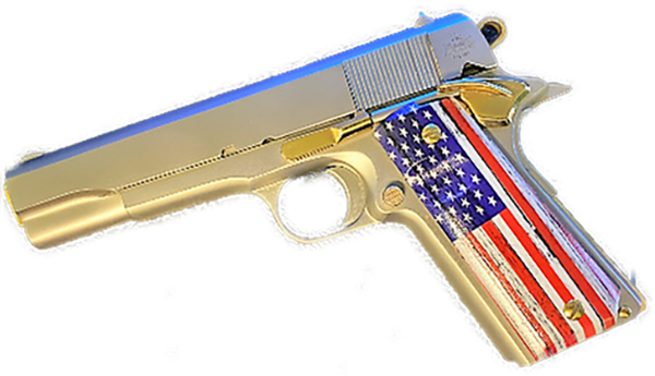1911 Full Size Grips - UV of HD Image - "US Flag" HD / UV Image Printed Over Wood - WoodWorld of Texas