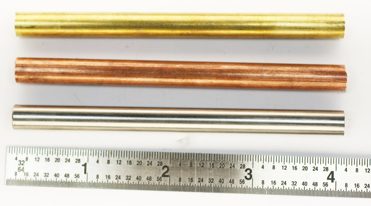 8mm Mosaic Pin 4" long - Star Brass - Copper tube and Black Epoxy