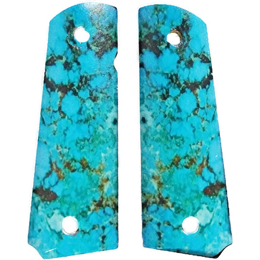 1911 Full Size Grips - UV of HD Image - "Turquoise" HD / UV Image Printed Over Wood - WoodWorld of Texas