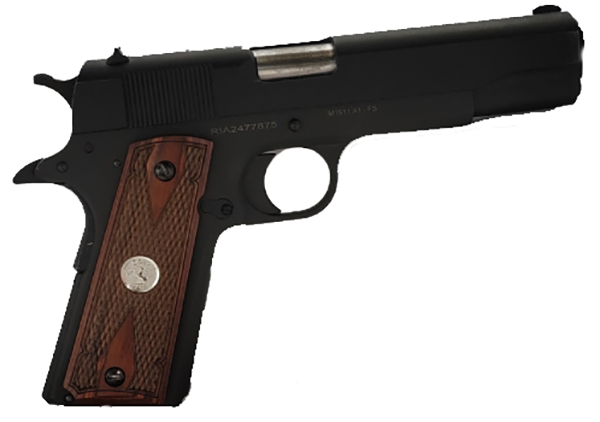 1911 Full Size Double Diamond Checkered Rosewood Grips w/ Colt Logo Silver Medallion - WoodWorld of Texas