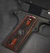 1911 Full Size Double Diamond Checkered Rosewood Grips w/ Colt Logo Black Medallion - WoodWorld of Texas