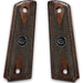 1911 Full Size Double Diamond Checkered Rosewood Grips w/ Colt Logo Black Medallion - WoodWorld of Texas