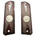 1911 Full Size Double Diamond Checkered Rosewood Grips with Buffalo Nickel (Real) - WoodWorld of Texas
