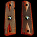 1911 Full Size Double Diamond Checkered Rosewood Grips w/ Screaming Eagle Medallions - WoodWorld of Texas