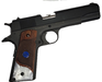 1911 Full Size Checkered Rosewood Grips Pearl Accent w/Blue Colt Blue Medallion - WoodWorld of Texas