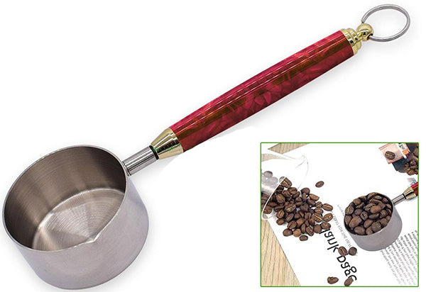 Coffee Scoop - Large 60 ml (4 oz. approx.)- Stainless Steel & Gold Kit - Hanging Style 683