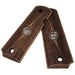 1911 Full Size Grips Unfinished Walnut Checkered and Stippled with Curved Detail and a Punisher Silver Medallion - WoodWorld of Texas