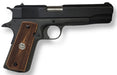 1911 Full Size Grips Unfinished Walnut Checkered and Stippled with Curved Detail and a Punisher Silver Medallion - WoodWorld of Texas