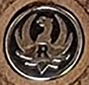 1911 Full Size Grips Unfinished Walnut Checkered and Stippled with Curved Detail and a Ruger Black Medallion - WoodWorld of Texas