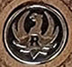 1911 Full Size Grips Unfinished Walnut Checkered and Stippled with Curved Detail and a Ruger Black Medallion - WoodWorld of Texas