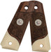 **1911 Full Size Checkered & Engraved Rosewood Grips w/ Acrylic Ivory Accent Texas Star Medallion - WoodWorld of Texas