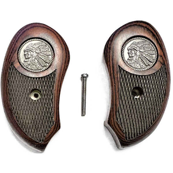 *Bond Arms Derringer XL Grips Laminated Rosewood with Chief Silver Medallion Grips - XL