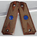 1911 Full Size Double Diamond Checkered Rosewood Grips with Colt Logo Blue Medallion - WoodWorld of Texas
