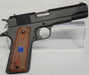 1911 Full Size Double Diamond Checkered Rosewood Grips with Colt Logo Blue Medallion - WoodWorld of Texas