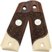 **1911 Full Size Checkered & Engraved Rosewood Grips w/ Acrylic Ivory Accent Punisher Silver Medallion - WoodWorld of Texas