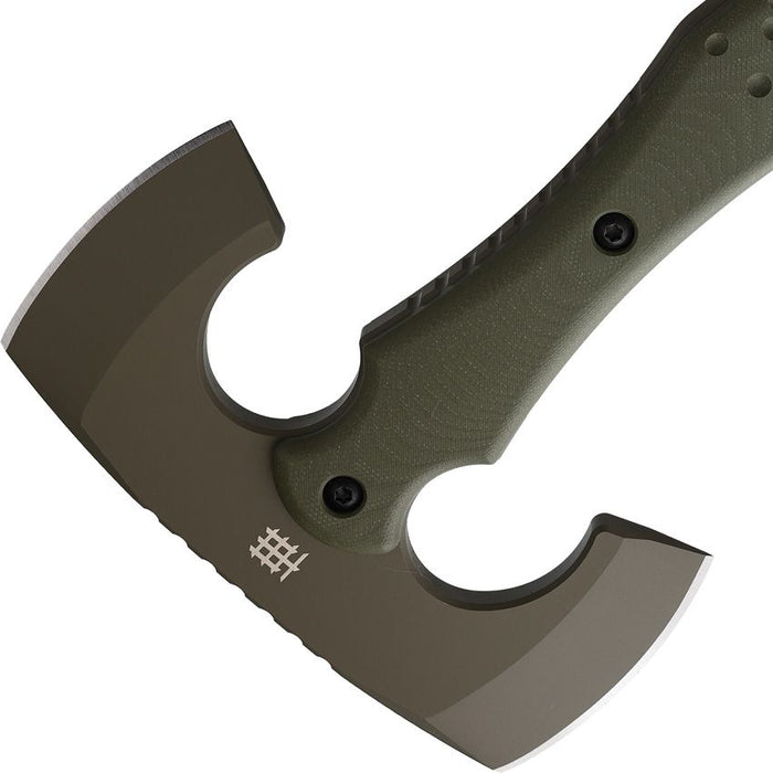 Halfbreed Blades Compact Battle Axe 12.63" OAL OD Green - CLOSEOUT