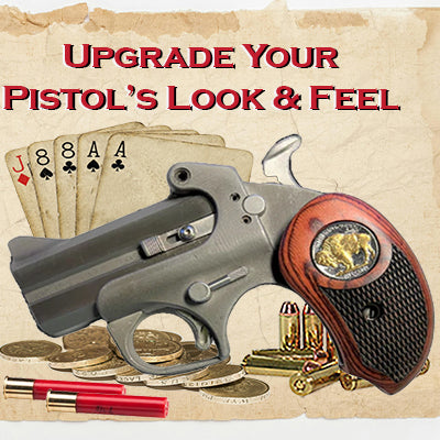 *Bond Arms Derringer XL Grips BLACK RUTHENIUM / 24K GOLD Original Indian / Head Buffalo Nickel- XL - WoodWorld of Texas