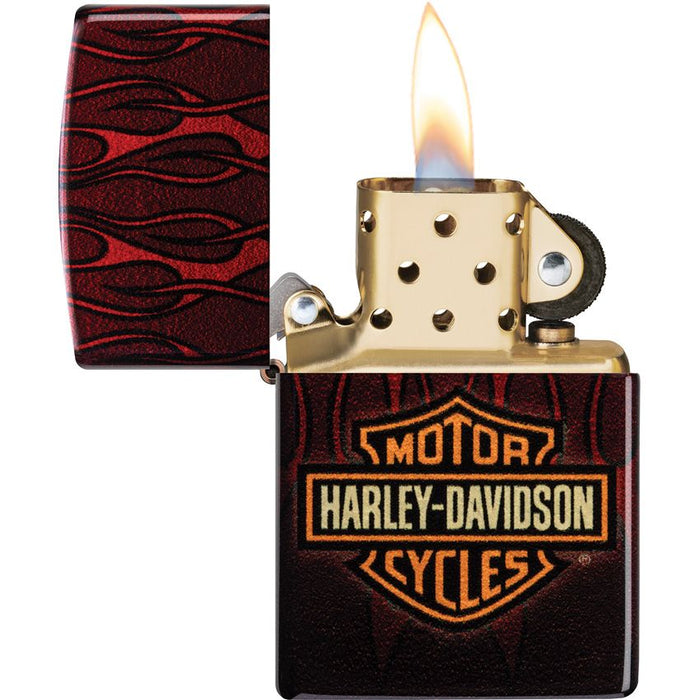 *Zippo Harley Davidson Logo Red Flame