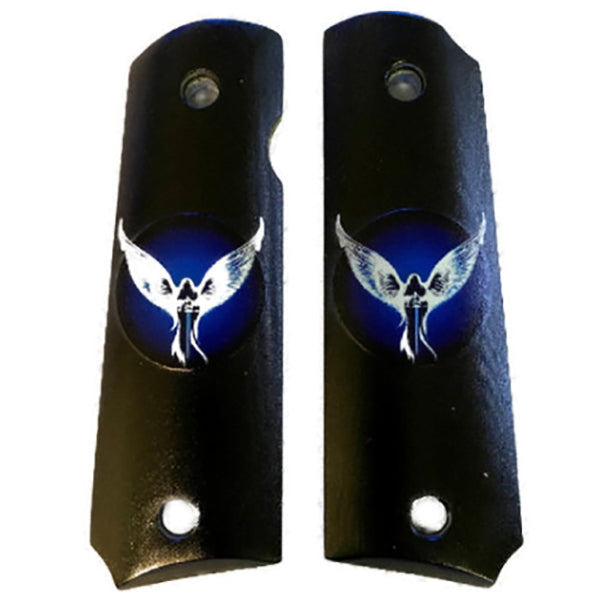 1911 Full Size Grips - UV / HD Image Printed Over Acrylic - Guardian Angel - WoodWorld of Texas