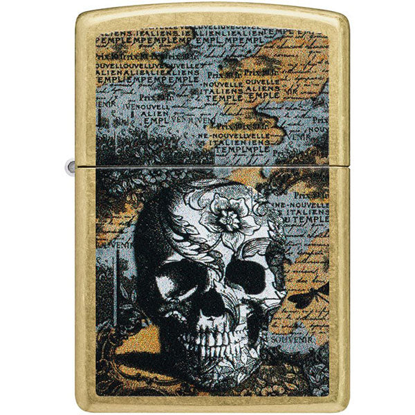 *Zippo Floral Skull Lighter