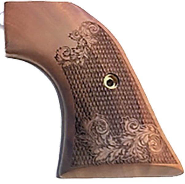 Ruger - Wrangler Model - Checkered & Carved Oak Leaf Scrollwork Walnut Grips