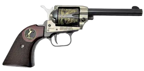 **Heritage Arms Rough Rider 6 & 9 Shot Grips (.22 &.22 Mag) Rosewood Checkered with Rearing Horse Medallion