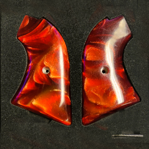 *Heritage Arms Rough Rider * 6 & 9 Shot Grips (.22 &.22 Mag) - Acrylic  Faux Red Fire Pearl Grips