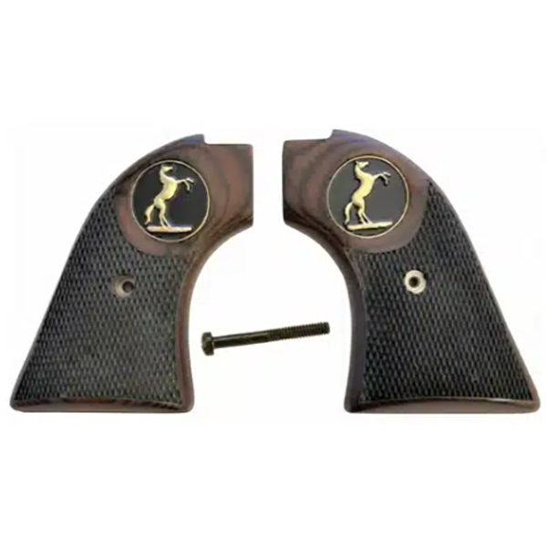 **Heritage Arms Rough Rider 6 & 9 Shot Grips (.22 &.22 Mag) Rosewood Checkered with Rearing Horse Medallion