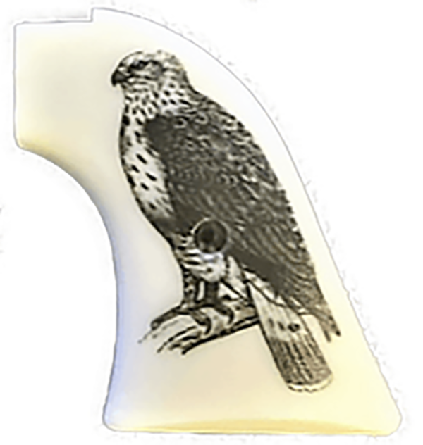 *Heritage Arms Rough Rider 6 & 9 Shot Grips (.22 &.22 Mag) UV / HD Printed Faux Scrimshaw Hawk Image on ABS Grips