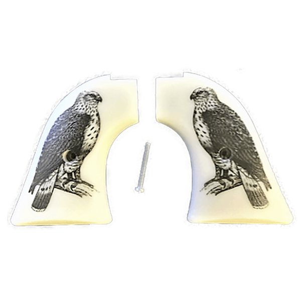 *Heritage Arms Rough Rider 6 & 9 Shot Grips (.22 &.22 Mag) UV / HD Printed Faux Scrimshaw Hawk Image on ABS Grips
