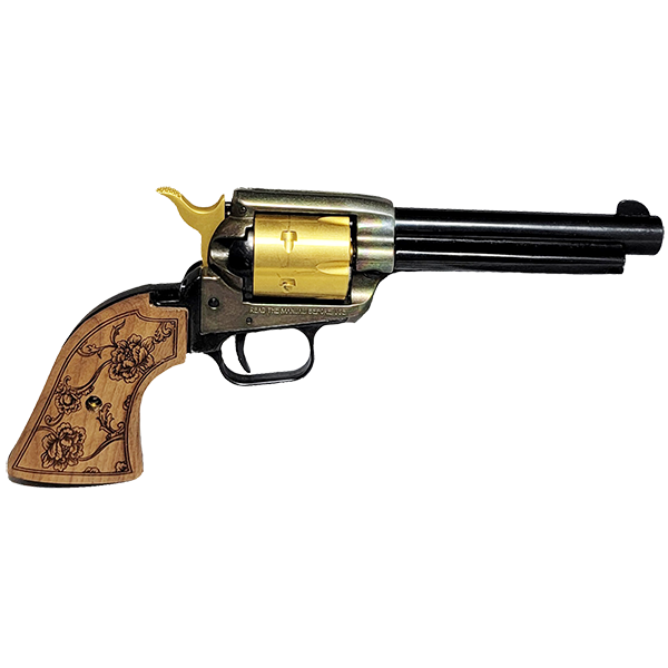 **Heritage Arms Rough Rider 6 & 9 Shot Grips Unfinished Walnut with Floral Design Grips