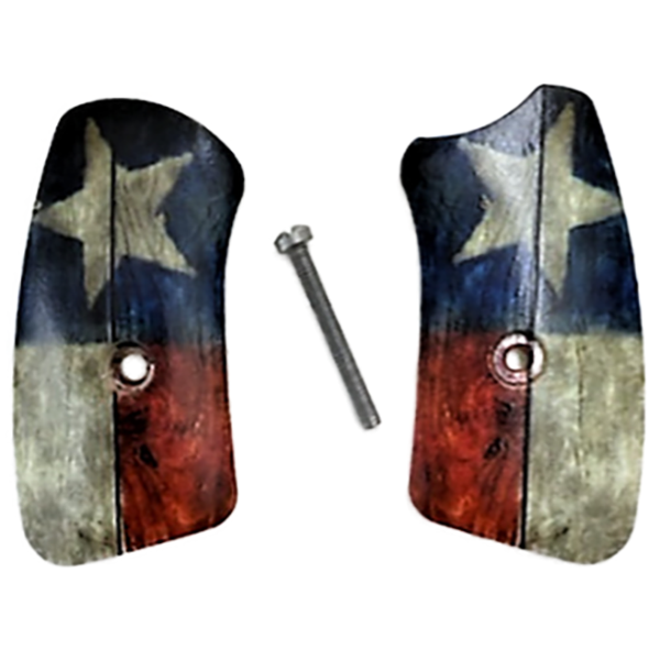 Ruger Sp101 Insert UV/HD Printed Texas Flag Rustic Image on Acrylic blanks - Insert and grip screw only NO RUBBER Frame. Requires us of your OEM grip frame