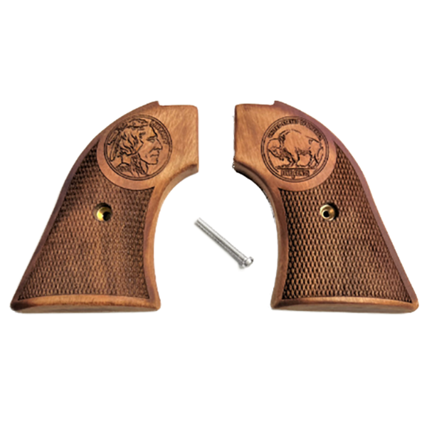 **Heritage Arms Rough Rider 6 & 9 Shot Grips Unfinished Walnut  Checkered with Carved Buffalo Nickel Grips