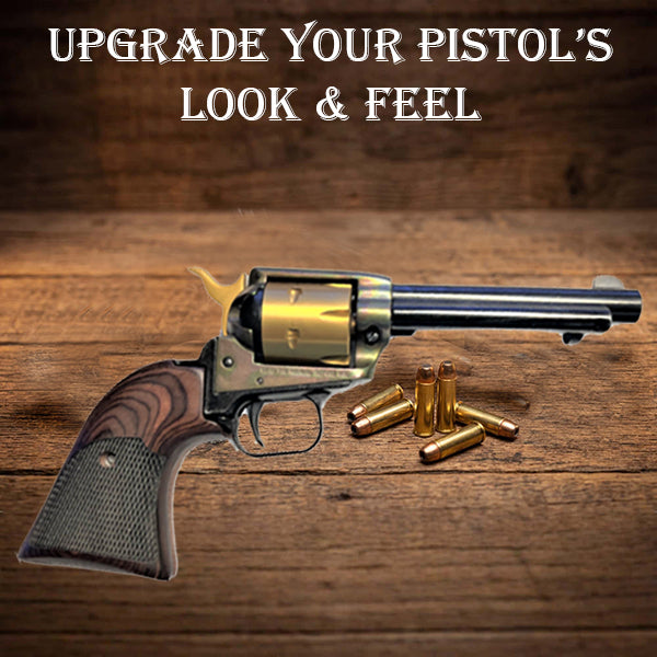 ***Heritage Arms Rough Rider 6 & 9 Shot Grips Checkered Rosewood Oversized Target Grips