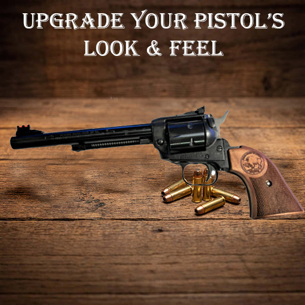 **Heritage Arms Rough Rider 6 & 9 Shot Grips Unfinished Walnut  Checkered with Carved Buffalo Nickel Grips