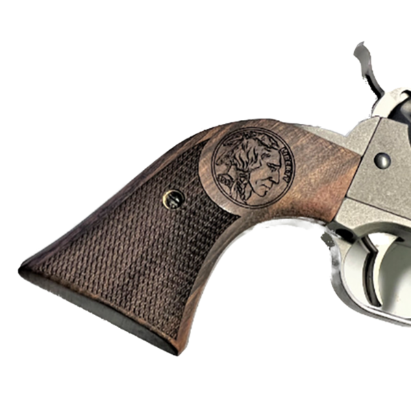 Ruger - Wrangler Model - Unfinished Walnut Checkered & Carved Buffalo Nickel