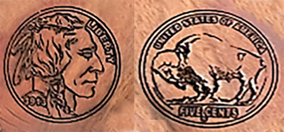 Ruger - Wrangler Model - Unfinished Walnut Checkered & Carved Buffalo Nickel