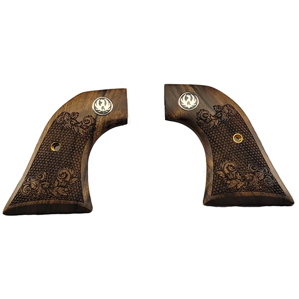 Ruger - Wrangler Model - Unfinished Walnut Carved Scrollwork & Black Ruger Medallion
