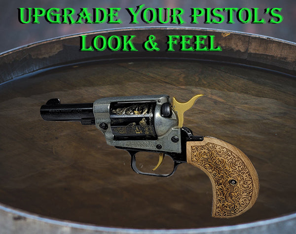 Ruger Wrangler & Diamondback Side Kick - Birdshead Grip- Unfinished Carved Scroll Pattern Grip - Fits Birdshead Model Only