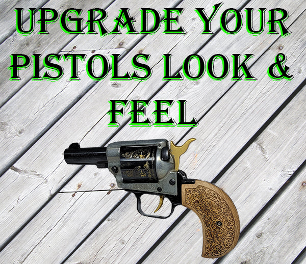 Ruger Wrangler & Diamondback Side Kick - Birdshead Grip- Unfinished Carved Scroll Pattern Grip - Fits Birdshead Model Only