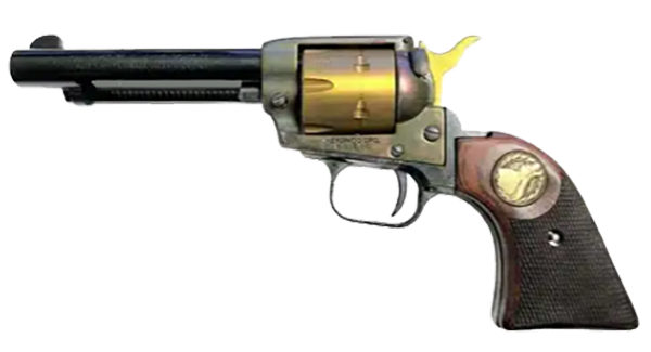 **Heritage Arms Rough Rider 6 & 9 Shot Grips (.22 &.22 Mag) Rosewood Checkered with Wolf Medallion