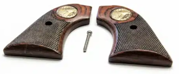 **Heritage Arms Rough Rider 6 & 9 Shot Grips (.22 &.22 Mag) Rosewood Checkered with Wolf Medallion